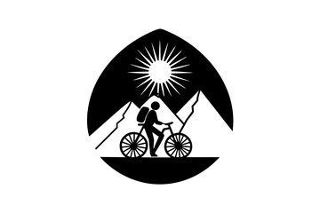 t-shirt design bicycle silhouette vector illustration