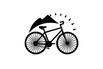 t-shirt design bicycle silhouette vector illustration