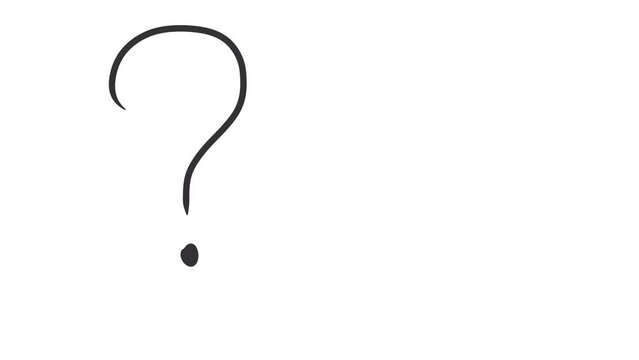 Question marks fly across the screen. This animation can be used in intellectual quizzes, educational materials and entertainment, scientific and information projects.