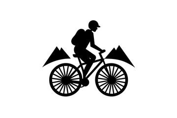 t-shirt design bicycle silhouette vector illustration