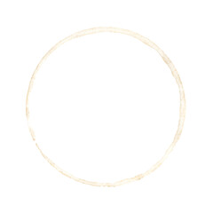 Brown Coffee Cup Mark on Isolated on White Background. Watercolor Coffee and Tea Circle Spot.