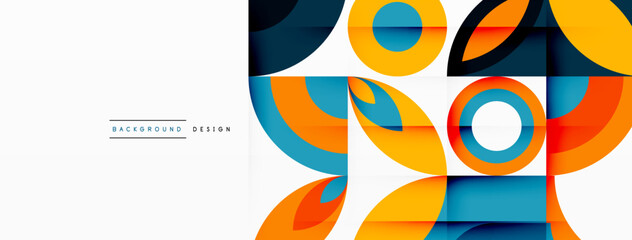 Circles and petals. Geometric beautiful abstract minimal template for Wallpaper, Banner, Background, Card, Book Illustration, landing page