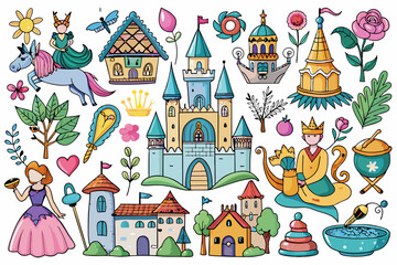 Obraz premium icons fairy tale kingdom