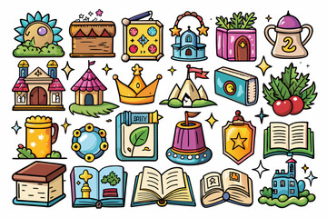 Obraz premium icons fairy tale kingdom