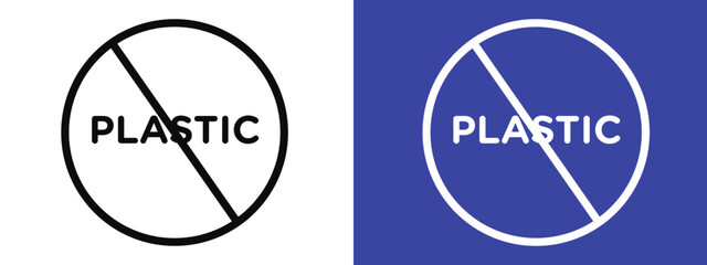 Eco-friendly zone notice prohibiting the use of plastic materials