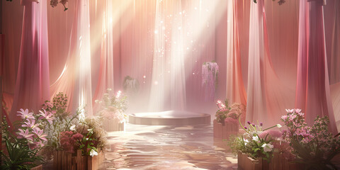 Baptism: An image of a baptism ceremony, with pastel-colored robes and decorations symbolizing the spiritual rebirth and cleansing of the soul