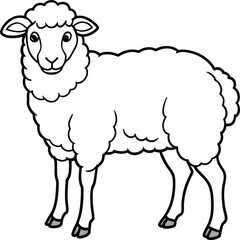 Sheep animal coloring pages for kids book