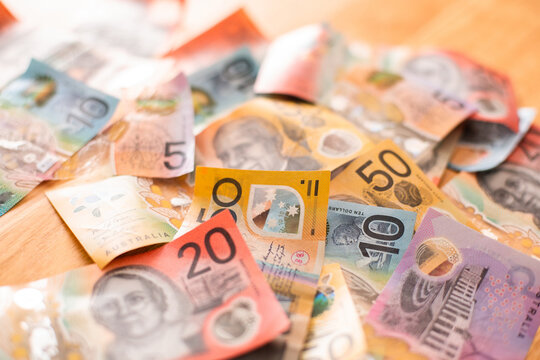 messy heap of Australian dollars in different notes