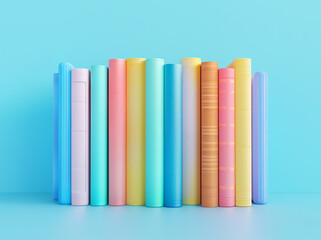 3d render of coloring book on purple background