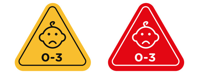 0 to 2 or 3 year Age restriction warning indicating not suitable for minors under specific age