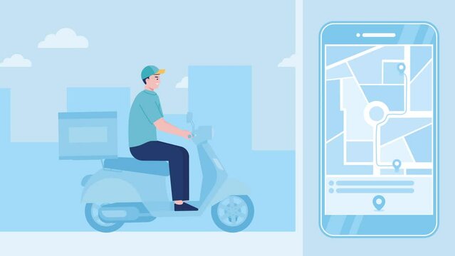 Delivery service flat design animation