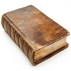 Obraz premium brown leather book on white background