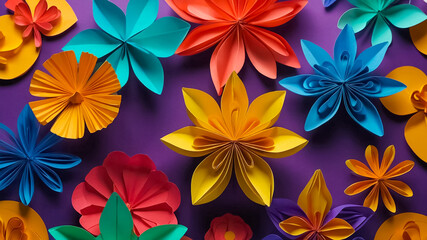 Beautiful flowers paper style poster