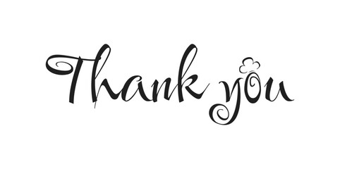 Obraz premium Thank you vector text Thank You handwritten inscription. Hand drawn lettering. Thank You calligraphy. Thank you card. Vector illustration. Use on cards, banner, poster, sticker, packaging and other su