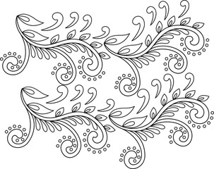 Vector ornate seamless border in baroque style. Element for design, place for text. Ornamental vintage pattern for wedding invitations, birthday, greeting cards, coloring book.Traditional black decor.