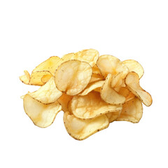 potato chips isolated on white background