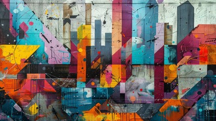 Fototapeta premium Generate an image that encapsulates the artistic energy of downtown