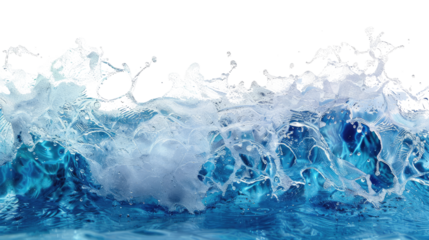 Ocean blue wave isolated on white background