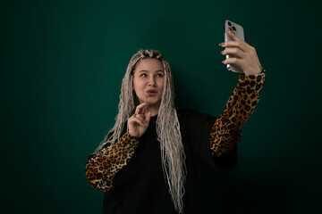 Woman Taking Selfie With Cell Phone