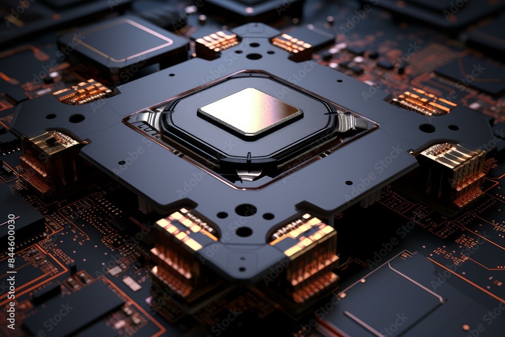 Poster high-speed system network processor. internet network. generate ai