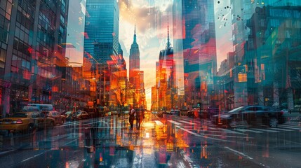 Obraz premium Generate an image that reflects downtown's artistic energy