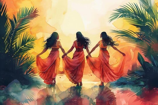 Teej: Festival honoring Goddess Parvati and celebrating love and monsoon season with fasting and dancing.