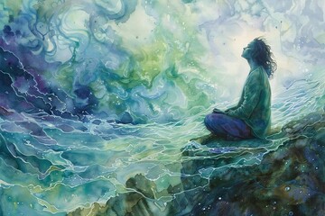 Attaining Nirvana: The state of ultimate peace and freedom from the cycle of life and death through liberation from desire and attachment.
