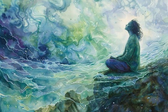 Attaining Nirvana: The state of ultimate peace and freedom from the cycle of life and death through liberation from desire and attachment.