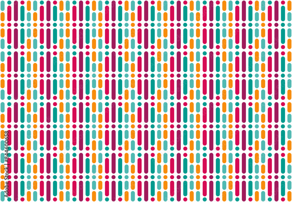 Poster abstract seamless pattern of colored stripes on a white background. vertical rectangle rounded and c