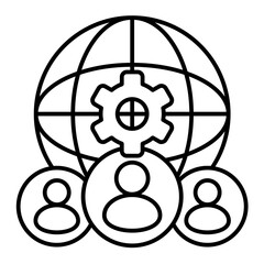 Obraz premium Team line icon illustration vector graphic