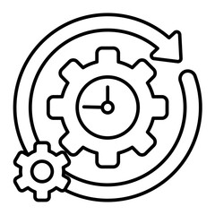 Gear line icon illustration vector graphic