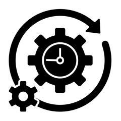 Gear glyph icon illustration vector graphic