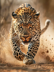 Fototapeta premium African leopard charge
