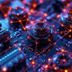 Aerial Photogrammetry Camera Closeup - Bright Colors, Soft Background with Text Space