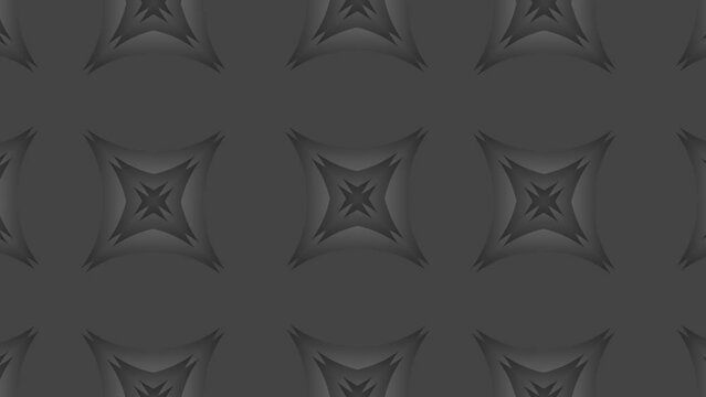 Dark monochrome floral motion pattern background.