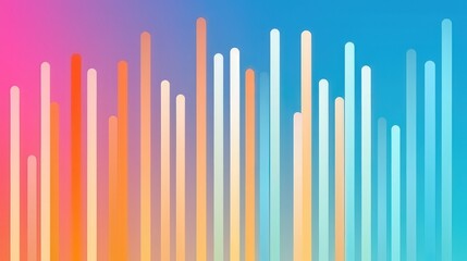 A vibrant, abstract background featuring colorful sticks of varying sizes set against a light blue backdrop. This vector illustration is designed in a modern style, suitable for use as a template