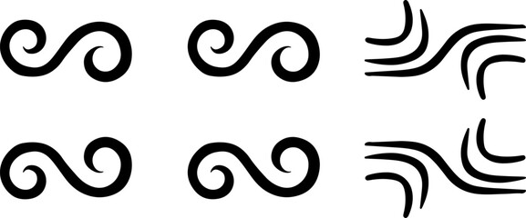 Fototapeta premium Set of simple wind signs