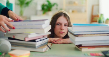 Young Student Overwhelmed with Her Studies and School Responsibilities