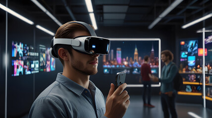 AR and VR concept revolutionizing gaming, education, training, design, and entertainment, transforming digital interaction