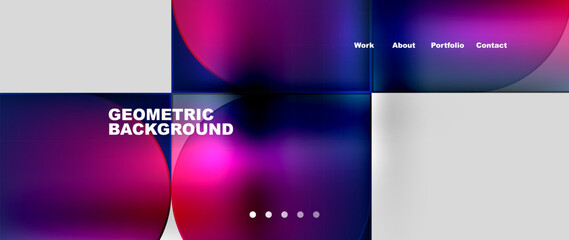 Bright colorful squares with round elements minimal geometric background. Vector Illustration For Wallpaper, Banner, Background, Card, Book Illustration, landing page