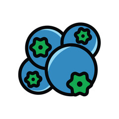 Blueberry icon, vector illustration, filled style, best used for web