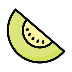 Melon icon, vector illustration, filled style, best used for web
