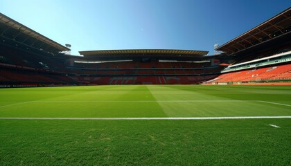Obraz premium Symmetrical Soccer Stadium Panorama from a Profile View