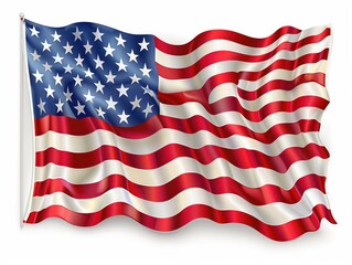 Obraz premium American flag on white background for American Independence Day celebration banner