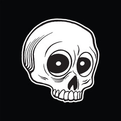 skull art illustration hand drawn black and white
