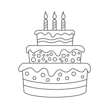 recommend clip art: Birthday cake with candles illustration, birthday cake drawing pages.