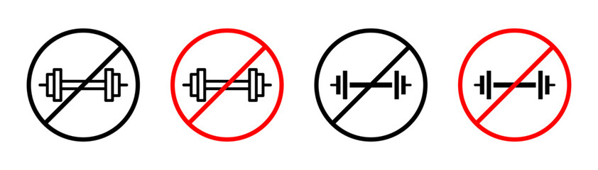 Obraz premium Forbidden barbell sign indicating no weightlifting allowed in this area