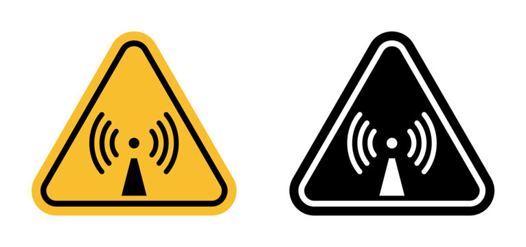 Non-ionizing radiation hazard warning indicating potential exposure risks