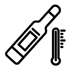 high body temperature line icon