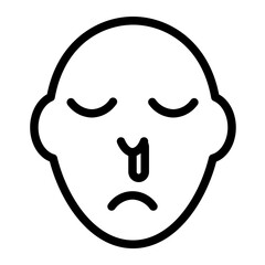 illustration of a runny nose line icon